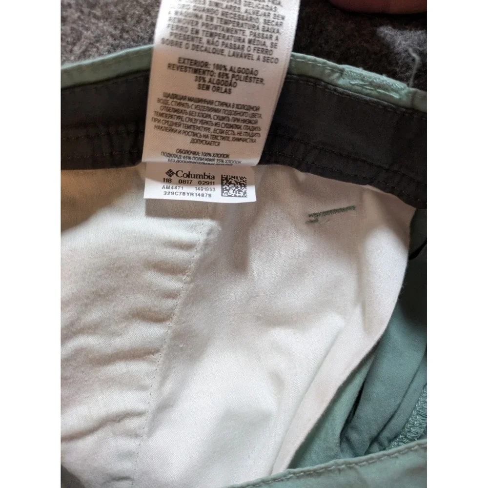 Columbia Mens Shorts Hiking Size 34 Lightweight Light Green